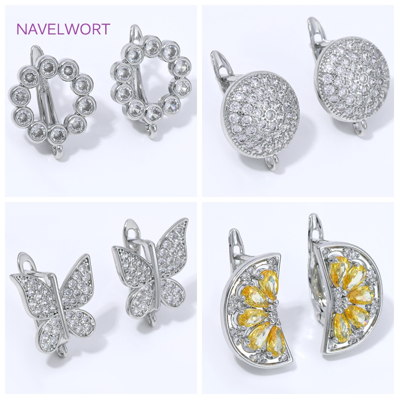 Embellishment Crafts - 18K金メッキ扇形フラワーイヤワイヤーイヤリング金具、真鍮製基本留め具イヤリングフッククラスプ、DIYジュエリー材料