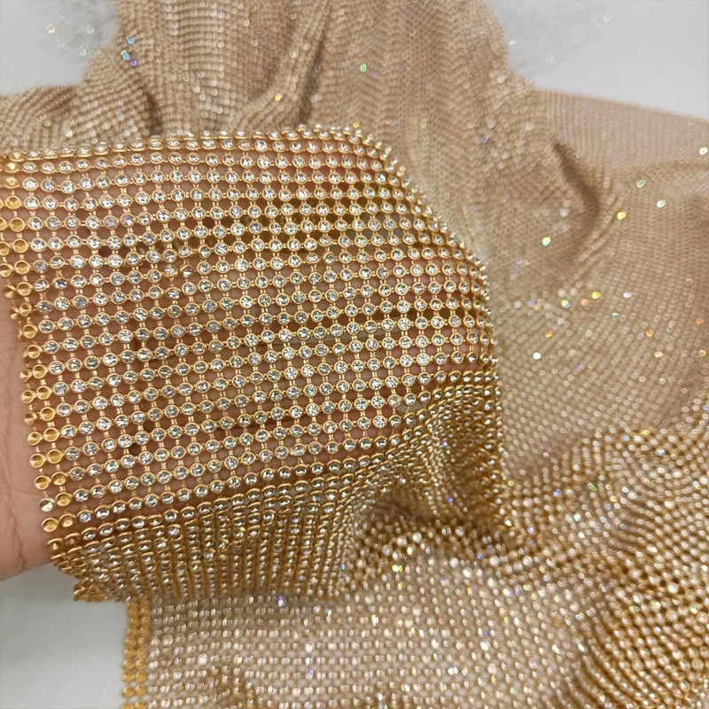 45 × 120 センチメートルキラキラゴールドベースライン - Crystal Mesh Fabric のレビューと価格