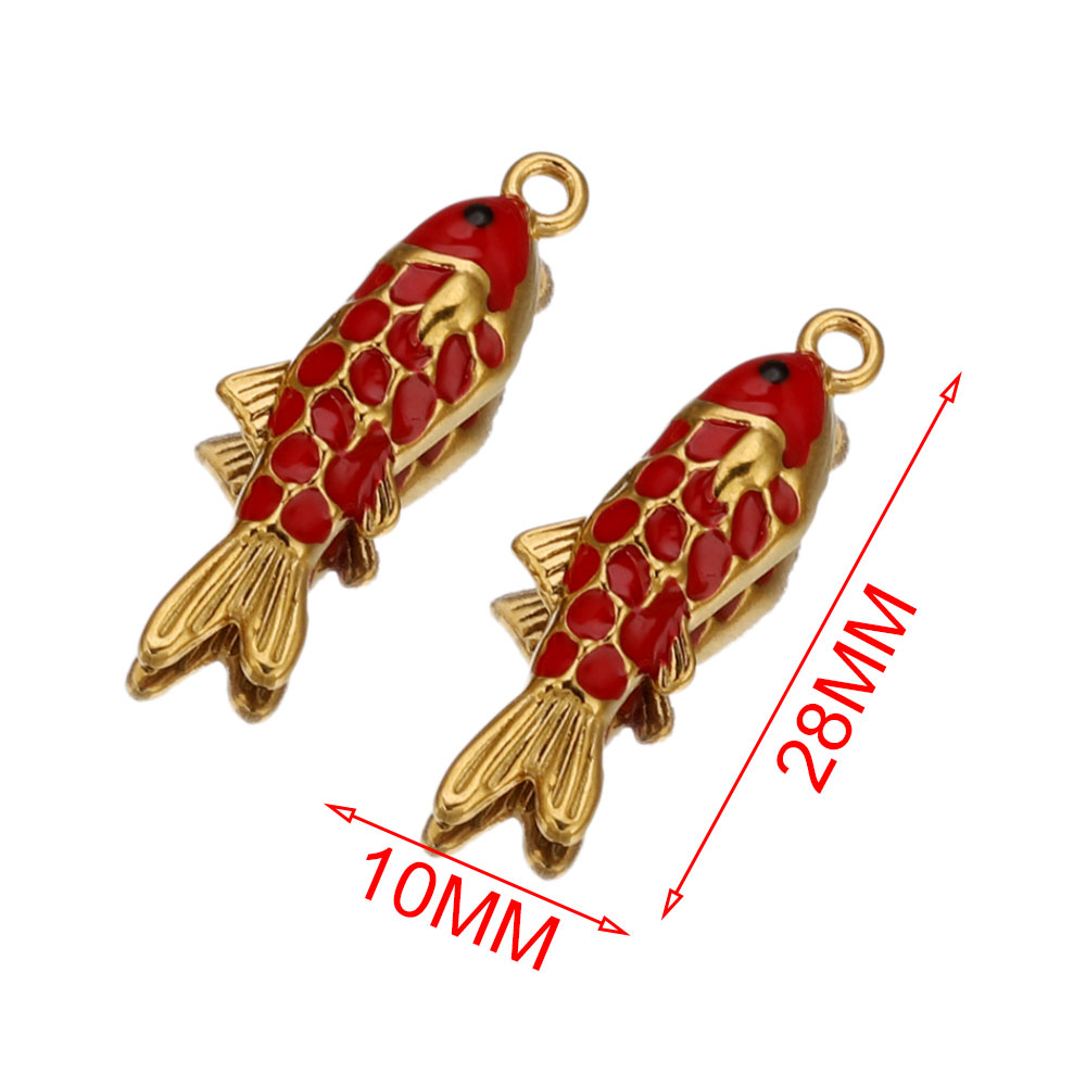 2 個ステンレス鋼カラフルなエナメル金魚チャームペンダント  - Embellishment Crafts のレビューと価格