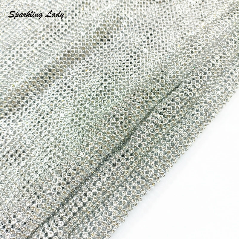 3MMファッションメタルラインストーン生地、キラキラ輝くアル - Crystal Mesh Fabric のレビューと価格