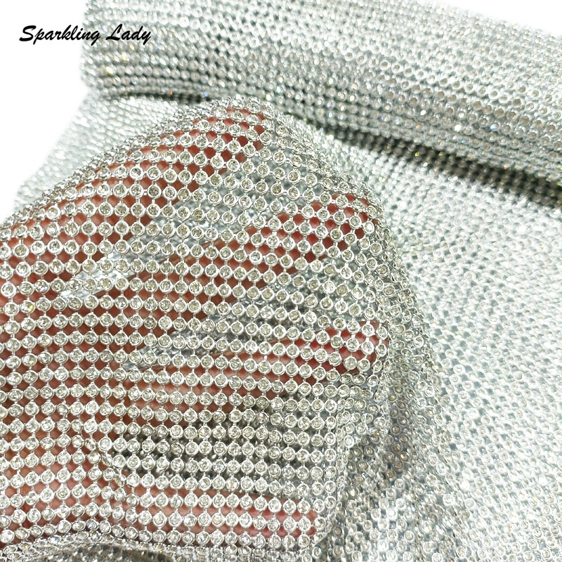 3MMファッションメタルラインストーン生地、キラキラ輝くアル - Crystal Mesh Fabric のレビューと価格