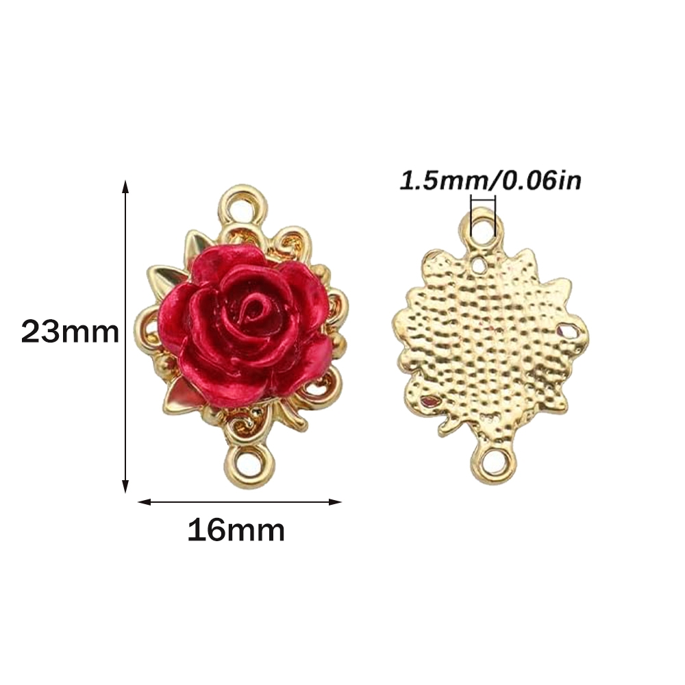5/10 個ローズチャーム 3D ローズフラワーコネクターバ - Embellishment Crafts のレビューと価格